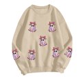thumbnail image 6 of Duqingm Womens Halloween Sweatshirt Crewneck Cute Ghost Graphic Long Sleeve Fleece Pullover Sweatshits Oversized Fall Outfits,M, 6 of 6