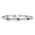 thumbnail image 5 of Lafonn Classic Sterling Silver Platinum Plated Lassire Sapphire Bracelet (5.82 CTTW), 5 of 5