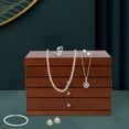 thumbnail image 3 of 4-Tier Vintage Wooden Watch & Jewelry Box Accessories Organizer Case+ Mirror, 3 of 29