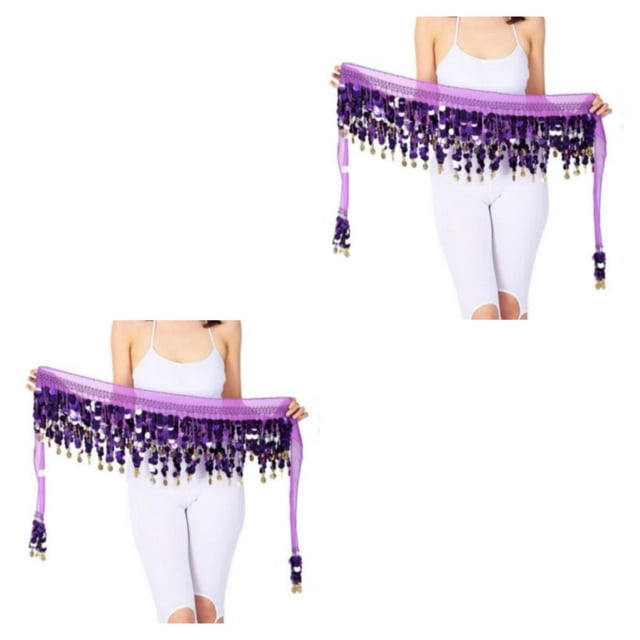 serony Foulard de Hanche Durable et Ajustable Durable pour Performances de Danse du Ventre Durable Durable Violet Ensemble de 2