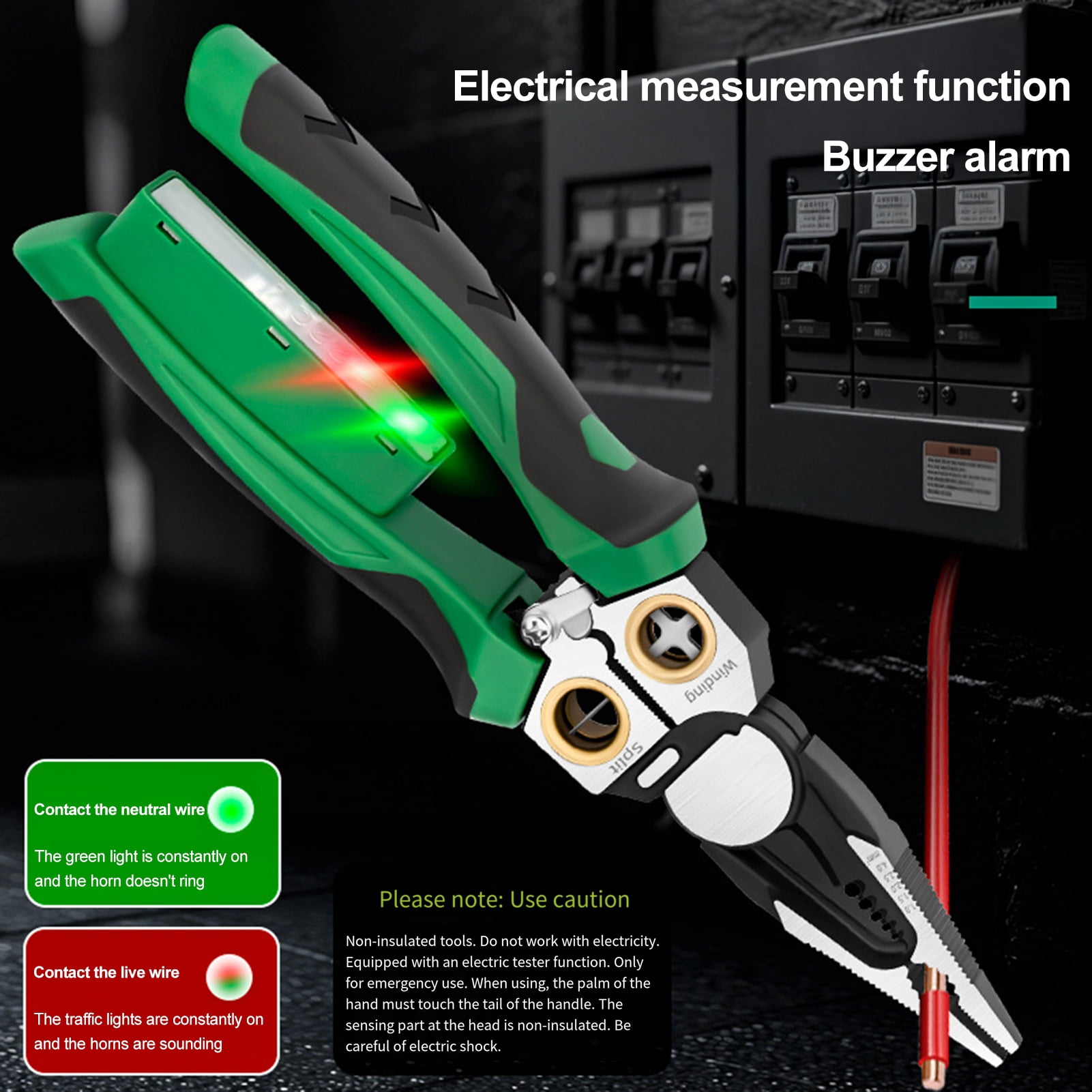 Sylvtty 8-in-1 Wire Stripper with Voltage Tester Ergonomic Handle Portable Multi-function Electric Wire Stripping Tool Cable Cutter