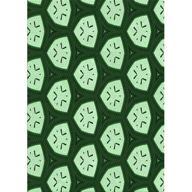 Ahgly Company Tapis d'Intérieur Lavables à la Machine Rectangle Transitionnel Vert Émeraude Profond, 2' x 3'