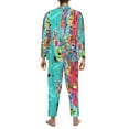 thumbnail image 5 of Bingfone Men'S Pajama Set 2 Piece Loungewear Pjs, Long Sleeve With Pajama Pants-Cartoon Map Of Europe, 5 of 9