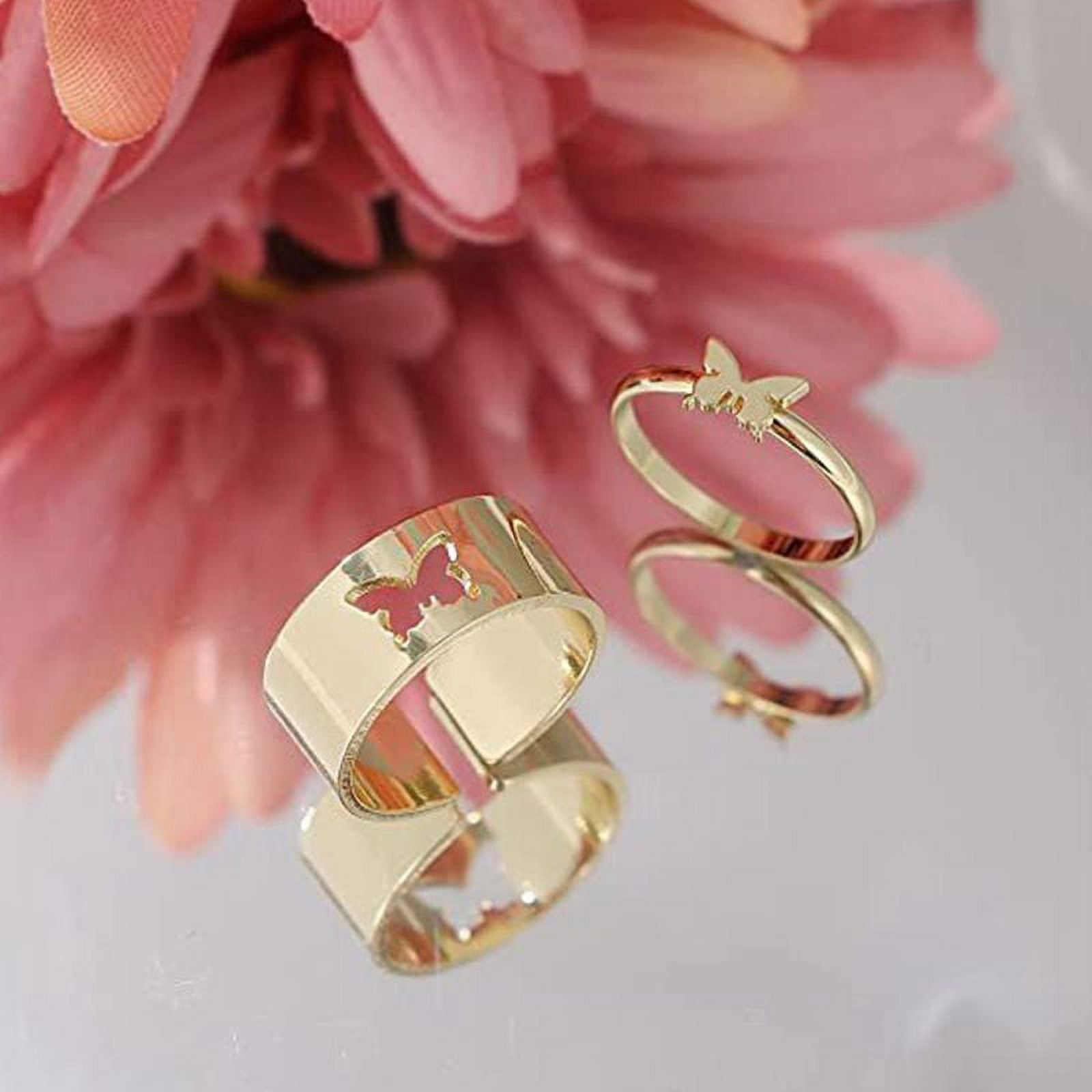 Butterfly Couple Ring, Couple Paired Ring Set, Adjustable Rings For Me –  Yahan Sab Behtar Hai!