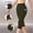 Leggings-18Army Green, variant on Capri Leggings for Women with Pockets Yoga Leggings Stretchy High Waisted Pull on Compression Fit Capri Length Workout Leggings Running Gym Athletic Wear