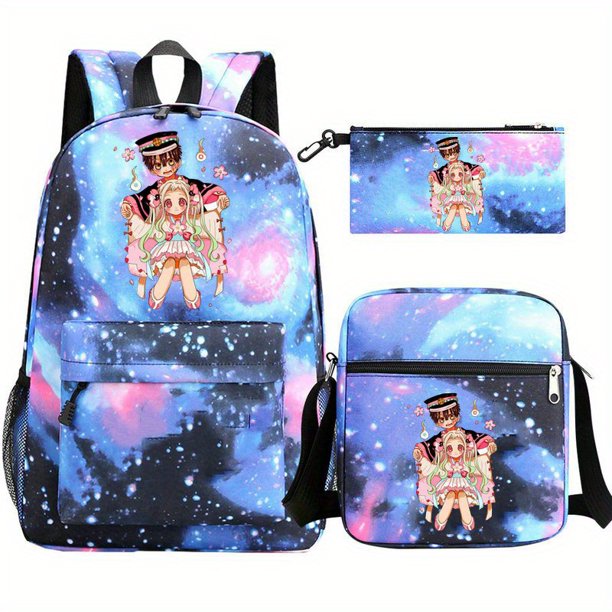 3 Piezas Mochila Bandolera Y Juego De Bolsos Para Bolígrafos, Linda Mochila De Niña De Dibujos Animados, Bolsas De Viaje Para Hombres Y Mujeres, Mochilas Escolares De Gran Capacidad Para Adolescentes,