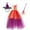Pink, variant on IBTOM CASTLE Kids Girls Witch Costumes Halloween Cosplay Costume Fancy Dress Cloak Witch Broom 3PCS Dress up Outfit 6-7 Years Purple