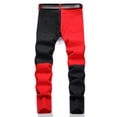 thumbnail image 4 of adviicd Cargo Jeans for Men Men's Slim Fit Ripped Jeans Skinny Distressed Stretch Denim Pants Watermelon Red,30, 4 of 4