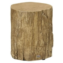 KWUXIN Tree Stump Stool Side Table with Realistic Wood Grain Finish, Suitable for Indoor and Outdoor Use, Natural