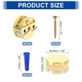 thumbnail image 2 of Uxcell 8Pcs Mirror Clips, Mirror Mounting Hardware with Screws & Anchors, Gold, 2 of 6