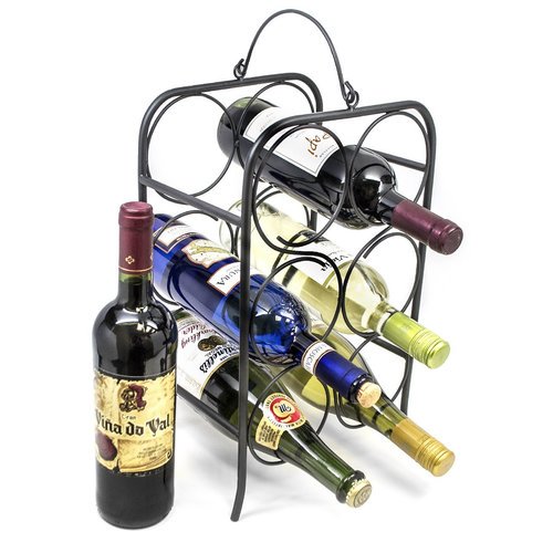 Sorbus 6 Bottle Freestanding Wine Holder Rack, Classic Arch Style Wine