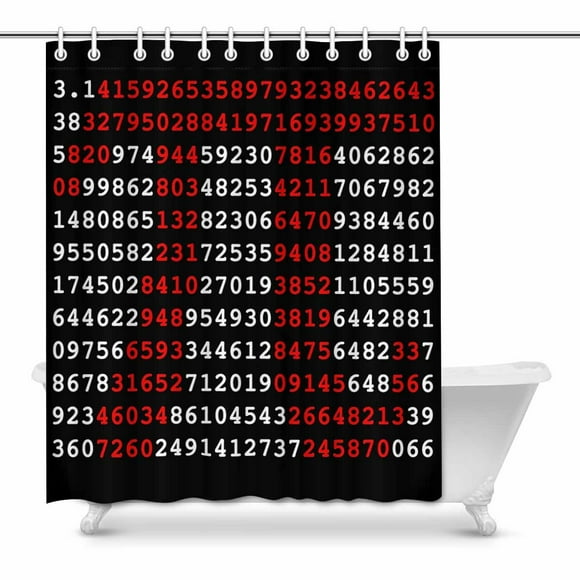 YUSDECOR Funny Pi Sign and Pi Numbers Mathematics Home Decor Waterproof Polyester Bathroom Shower Curtain Bath 60x72 inch