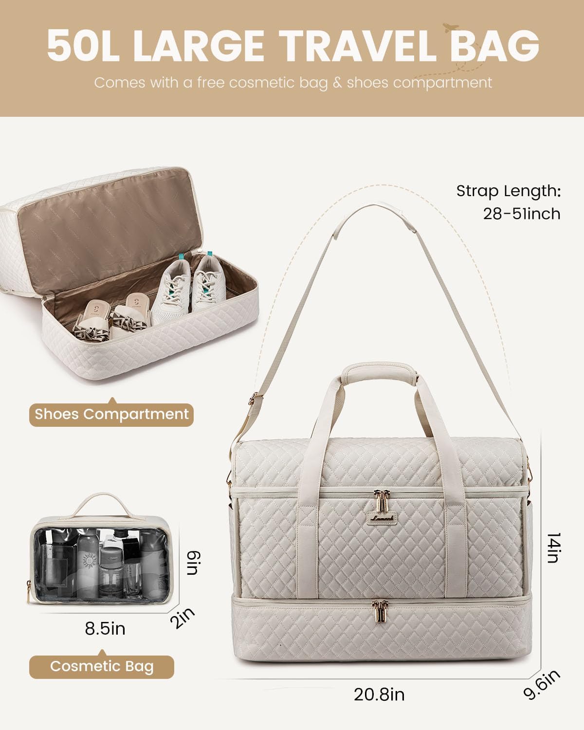 LOVEVOOK Large Travel Duffle Bag, Weekender Bags for Women With Shoe Compartment, Overnight Hospital Bag For Women Labor Delivery, Carry on Bag Personal Item Travel Bag, Yoga Gym Duffel Bag