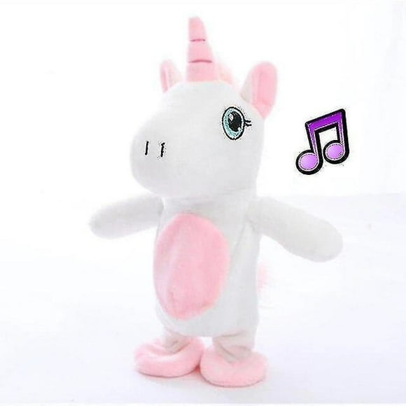 Popular Stroll & Talking Unicorn Plush Toy - White/pink Plush Toy