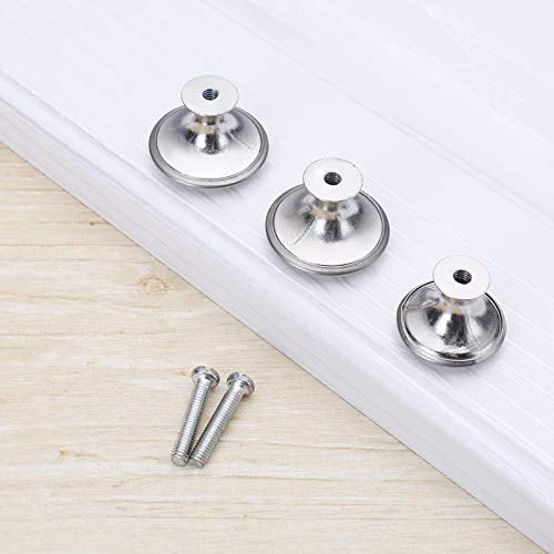 30 Pack Round Kitchen Cabinet Knobs, 1.2" 30mm Flat Black Zinc Round Drawer Knob for Cabinets Dressers,with Screw