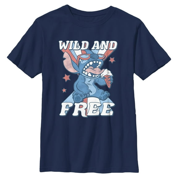 Boys Lilo & Stitch Fourth of July Wild and Free T Shirt