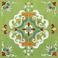 thumbnail image 2 of Nan 20x20 Gold Ornate Wood Framed with Double Matting Museum Art Print Titled - Green Bandana Mosaic, 2 of 4