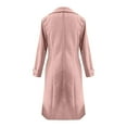 thumbnail image 4 of iOPQO Wool Coat Pea Coats for Women's Outerwear Long Winter Jackets for Women Double Breasted Coat Women Casual Outerwear Elegant Coats for Women Pink 3XL, 4 of 6