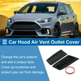 thumbnail image 2 of Recubrimiento del ventilador de aire del capó Unique Bargains para Ford Focus RS ST MK2 2009-en adelante, recubrimiento exterior ABS negro brillante 26x13.7cm 1 par, 2 of 7