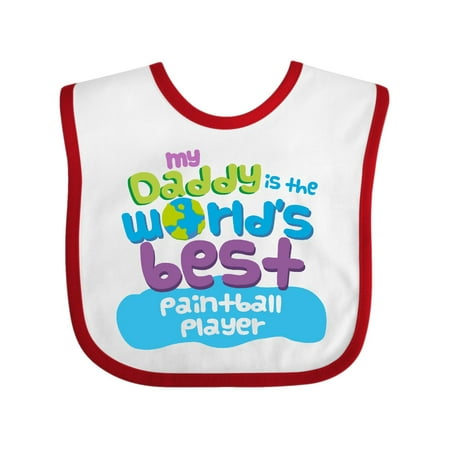 My Daddy is the World's Best Paintball Player Baby Bib White/Red One (Best Paintball Barrel Size)