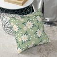 thumbnail image 6 of Square Throw Pillow Covers with Core, Warm Daisy Print Pillows for Sofa Beds, 16 x 16 inches Green, 6 of 9