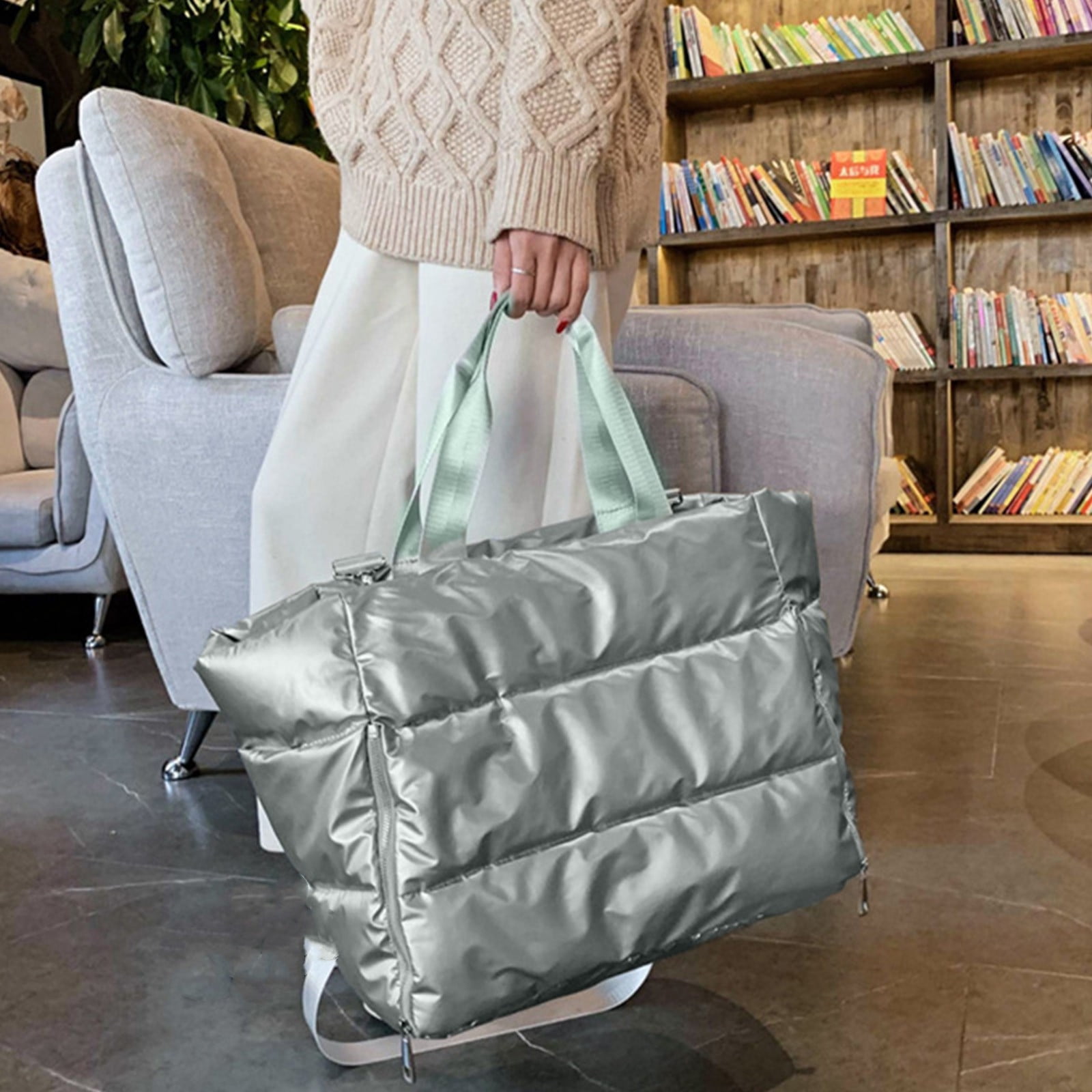 JVBTVB Dry Wet Bag for Swimming Gym Travel, 50L Waterproof Nylon Duffel Bag with Wet Dry Compartment, Foldable Weekender Bag for Women Men, 21.6 inch