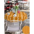 thumbnail image 5 of Outdoor Tablecloths with Umbrella Hole & Zipper, Orange Spring Leaves Round Tablecloths 60 Inch, Pastoral Botanical Striped Flowers Waterproof Table Cloth, Patio/Pool/Picnic Table Covers, 5 of 8