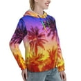 thumbnail image 6 of Kdxio Palm Trees at Sunset Print Womens Oversized Hoodies Sweatshirts Hooded Pullover Tops Sweaters Casual-Small, 6 of 7