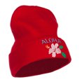 thumbnail image 4 of Aloha Hawaii Embroidered Long Beanie - Red OSFM, 4 of 5