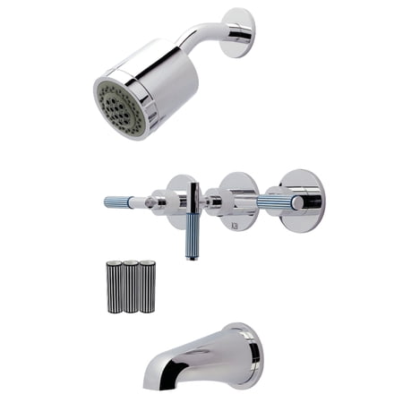 Kingston Brass KBX8131KPS Verona Triple-Handle Tub and Shower Faucet, Polished Chrome