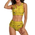 thumbnail image 3 of 2024 Sexy Yellow Ducks Bikini Swimsuit Funny Ducklings Trend Swimwear High Waisted Design Bikini Set High Cut Beachwear, 3 of 7