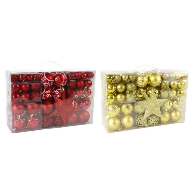 200 Piezas Mini Bolas De Decoración De árbol De Navidad Bolas Rojas Y áureas Sunnimix none