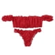 thumbnail image 2 of Gibobby Conjuntos de bragas de encaje Conjunto de lencería de Encaje para Mujer con Cinturones de Liguero, Sujetador y Bragas, sostén y Tanga(Rojo, CH), 2 of 5