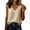 Khaki, variant on Womens Casual Tank Top V Neck Sleeveless Horizontal Pleated Linen Look Summer Blouse Loose Fit（Black/3XL）
