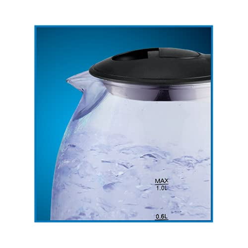EUROSTAR EKG100BK 1.0L Glass Electric Kettle, Black
