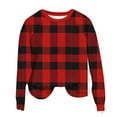 thumbnail image 6 of NTACZA Plus Size Tops for Women Crewneck Plaid Red Sweatshirts Soft Loose Long Sleeve Shirts Casual Shirts for Women M, 6 of 7