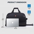 thumbnail image 3 of OIWAS Expandable Rolling Duffel Bag with Wheels and Telescopic Handle, Foldable Travel Luggage for Carry On, Black, 3 of 7