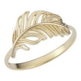 thumbnail image 1 of 14k Yellow Gold Feather Ring, Size 8, 1 of 2