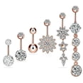 thumbnail image 3 of Juego de seis piezas de piercing para el ombligo en oro rosa Joyas para piercing en el ombligo, 3 of 4