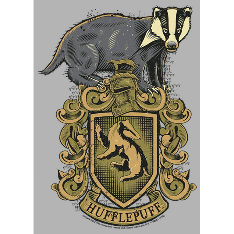 Men\'s Harry Crest Heather Hufflepuff Pull Hoodie Over Athletic Potter Large