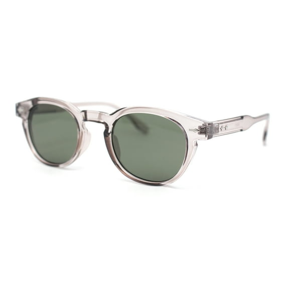 Mens Vintage Vibe Retro Hipster Keyhole Round Horn Rim Plastic Sunglasses Slate - Green