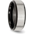 thumbnail image 5 of Chisel Stainless Steel Polished Black IP-plated with Brushed Center 8.2mm Beveled Edge Band - Ring Size 8.5, 5 of 8