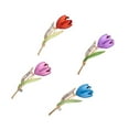 thumbnail image 2 of 4 piezas broche en forma de tulipán broches creativos para mujer broche único broche accesorios de vestuario decoración pequeño regalo para banquete de fiesta (color mezclado), 2 of 7