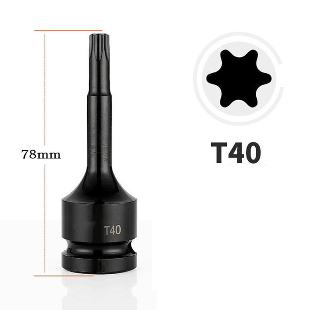 Chendee 1Pc 1/2Inch Hex For Torx Screwdriver Bit Drive Socket Adapter Head T20 T40 T30 T100,T40