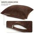 thumbnail image 5 of Phantoscope Corduroy Velvet Throw Pillow Covers 20x20 Set of 2, Soft Textured Decorative Cushion Cases for Sofa Couch Bed, Farmhouse Style, Dark Brown (Pillow Covers Only), 5 of 11