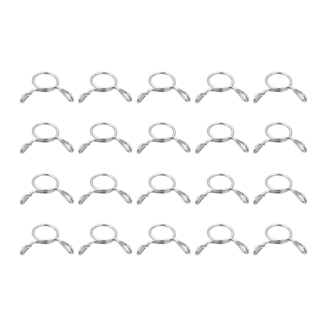Unique Bargains Fuel Line Hose Clips, 100 Pack 8mm 304 Stainless Steel Single Wire Tubing Spring Clamps (Silver)