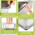 thumbnail image 2 of Qtmnekly 1/9 Size 4 Inch Deep Hotel Pans Anti Clogging Stainless Steel Steam Table Pans Commercial Metal Food Catering Trays Stainless steel Silver, 2 of 7