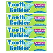 Squigle Tooth Builder SLS Free Toothpaste (Stops Tooth Sensitivity) Prevents Canker Sores, Cavities, Perioral Dermatitis, Bad Breath, Chapped Lips - 4 Pack