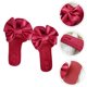thumbnail image 4 of 1 par de pantuflas para mujer con decoración única de lazo, antideslizantes para el hogar., 4 of 5