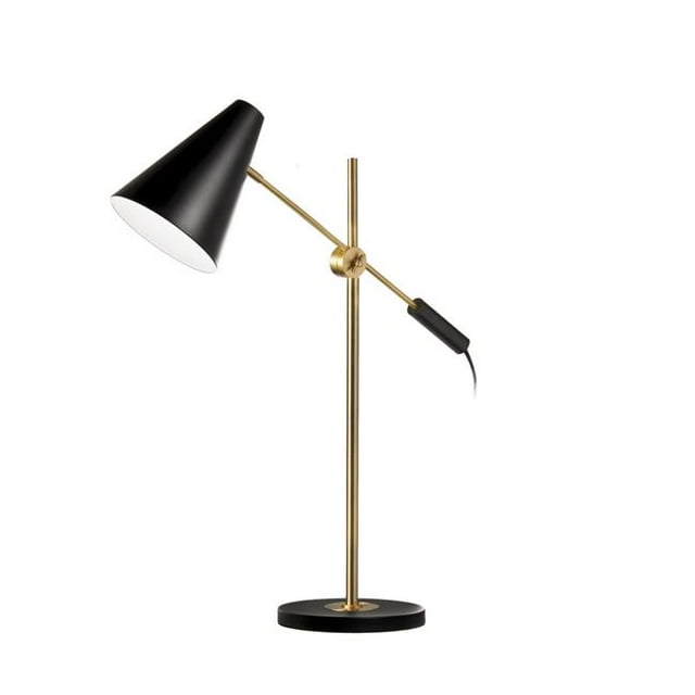 Dainolite 130T-BK-VB 1 Lampe de Table Réglable en Lumière&44; Finition Noir & Bronze Vintage